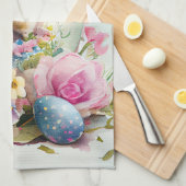 Victoriaans  paasbundel en bloemen theedoek (Quarter Fold)