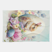 Victoriaans  paasbundel en bloemen theedoek (Horizontaal)