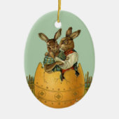  Victoriaans paasbundels in een goudeieren Keramisch Ornament (Voorkant)