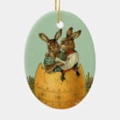  Victoriaans paasbundels in een goudeieren Keramisch Ornament (Achterkant)