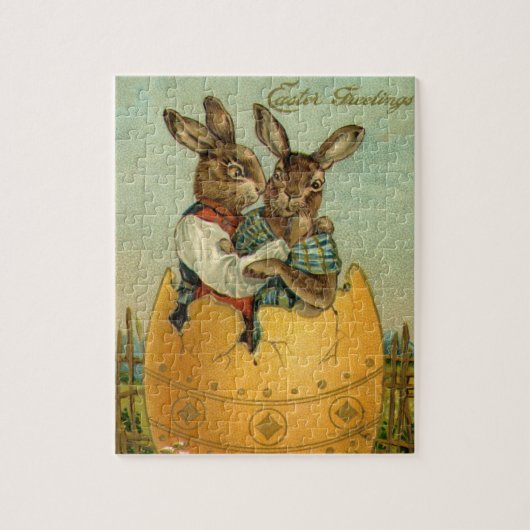 Victoriaans paasbundels in een goudeieren Legpuzzel (Verticaal)