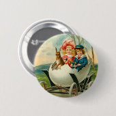 Victoriaans paasbunny-Button Ronde Button 5,7 Cm (Voorkant /achterkant)