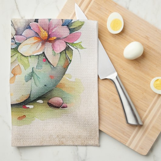 Victoriaans paasbunny theedoek (Quarter Fold)