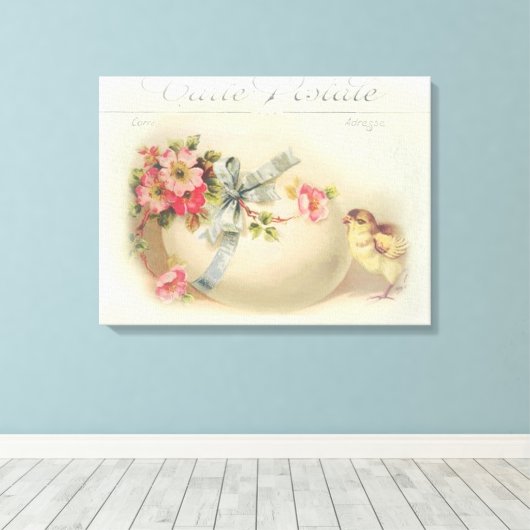 Victoriaans paaschic en eicel canvas afdruk (Insitu (Houten vloer))