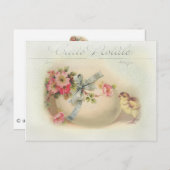 Victoriaans paaschic en eicel feestdagenkaart (Voorkant / Achterkant)