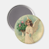  Victoriaans paasengel met bloemen Magneet (Voorkant / Achterkant)