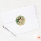  Victoriaans paasengel met bloemen Ronde Sticker (Envelop)