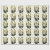 Victoriaans Paasengel met Paarse Pansy Flowers Cadeaupapier (Vlak)