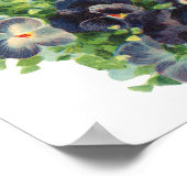 Victoriaans Paasengel met Paarse Pansy Flowers Poster (Hoek)