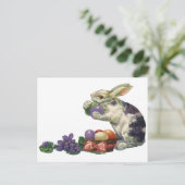 Victoriaans paashaas, bloemen en eitjes Feestdagenkaart (Staand voorkant)