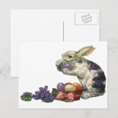 Victoriaans paashaas, bloemen en eitjes Feestdagenkaart (Voorkant / Achterkant)