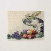 Victoriaans paashaas, bloemen en eitjes Legpuzzel (Horizontaal)