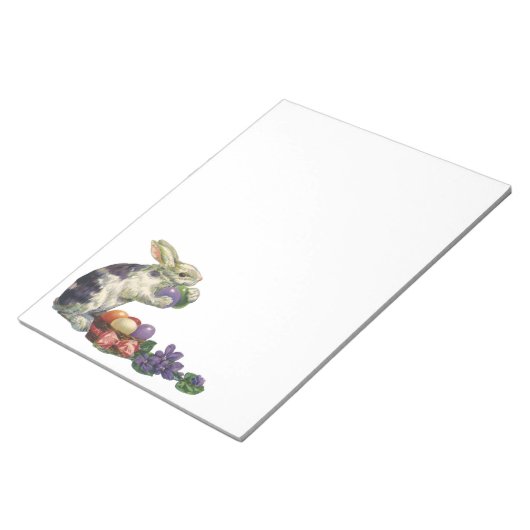 Victoriaans paashaas, bloemen en eitjes Notitieblok (Schuin)