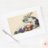  Victoriaans paashaas, bloemen en eitjes Rechthoekige Sticker (Envelop)