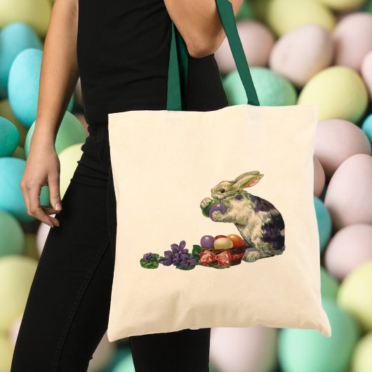 Victoriaans paashaas, bloemen en eitjes Tote Bag