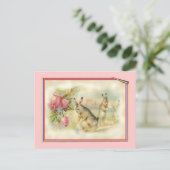 Victoriaans Paashaas Feestdagenkaart (Staand voorkant)