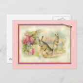 Victoriaans Paashaas Feestdagenkaart (Voorkant / Achterkant)