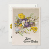 Victoriaans paaskaart Feestdagenkaart (Voorkant / Achterkant)