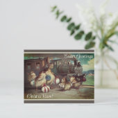 Victoriaans paaskuikens aangepaste Vintage Christe Feestdagenkaart (Staand voorkant)