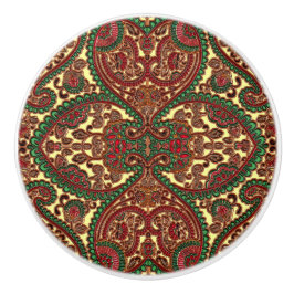 Victoriaans Paisley Boho Jewel Tonemred Green Keramische Knop