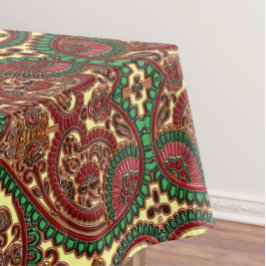 Victoriaans paisley patroon elegant rood groen gou tafelkleed