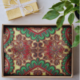 Victoriaans paisley patroon elegant rood groen gou tissuepapier