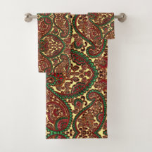 Victoriaans paisleypatroon elegant rood groen goud