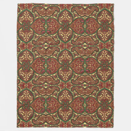 Victoriaans paisleypatroon elegant rood groen goud fleece deken