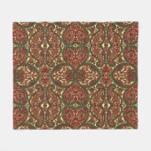 Victoriaans paisleypatroon elegant rood groen goud fleece deken (Voorkant (Horizontaal))