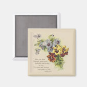 Victoriaans Pansies Bloemen Gedichtenmagneet Magneet (Voorkant / Achterkant)