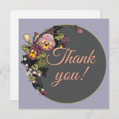 Victoriaans Pansies  ingelijst Feestdagenkaart (Voorkant / Achterkant)