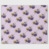 /Victoriaans Pansy Flowers Cadeaupapier (Vlak)