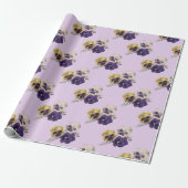 /Victoriaans Pansy Flowers Cadeaupapier (Uitgerold)