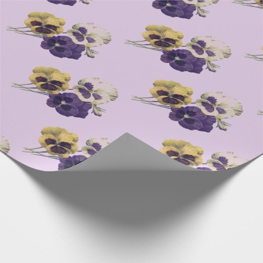 /Victoriaans Pansy Flowers Cadeaupapier (Hoek)