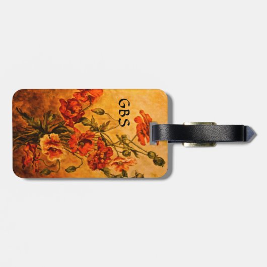 Victoriaans papavers Labels met aangepaste monogra (Achterkant horizontaal)