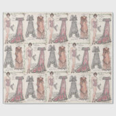  Victoriaans Papieren Doll met Jassen Cadeaupapier (Vlak)