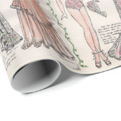  Victoriaans Papieren Doll met Jassen Cadeaupapier (Rol Hoek)