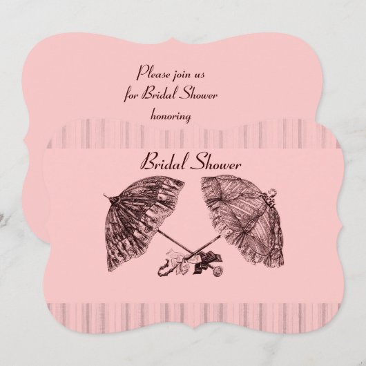  Victoriaans paraplu's op roze streep Kaart (Voorkant / Achterkant)