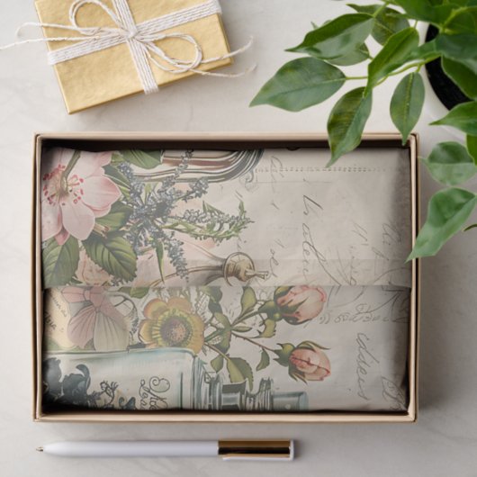  Victoriaans parfum decoupage tissue papier (Geschenk)