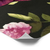 Victoriaans Parijs Botanisch paars Roos Pin Up Gir Poster (Hoek)