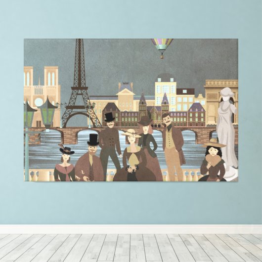 Victoriaans Parijs Canvas Afdruk (Insitu (Houten vloer))