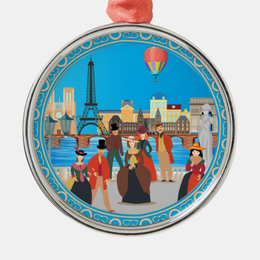 Victoriaans Parijs Metalen Ornament (Voorkant)