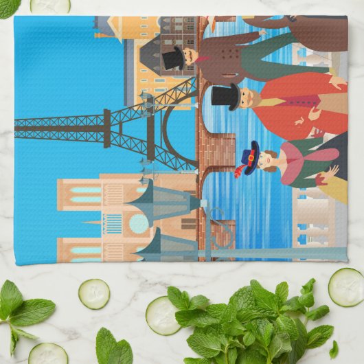 Victoriaans Parijs Theedoek (Gevouwen)