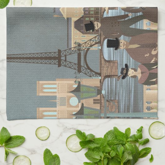 Victoriaans Parijs Theedoek (Gevouwen)