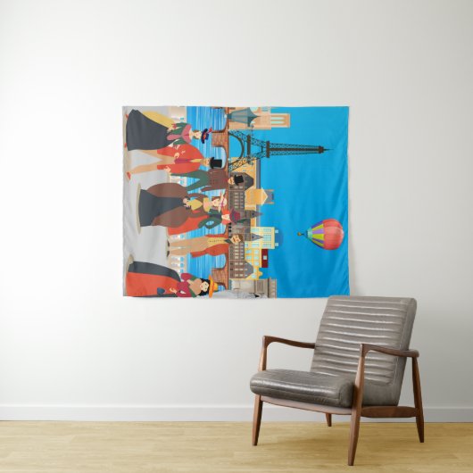 Victoriaans Parijs Wandkleed (In Situ (horizontaal))