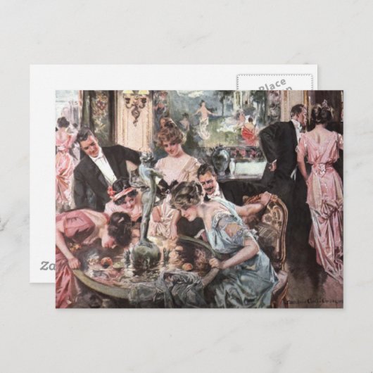 Victoriaans partij Halloween Briefkaart (Voorkant / Achterkant)