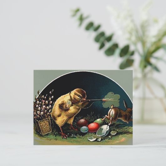  Victoriaans Pasen Briefkaart (Staand voorkant)