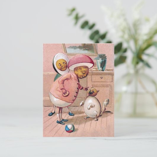  Victoriaans Pasen Briefkaart (Staand voorkant)