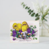 Victoriaans Pasen Feestdagenkaart (Staand voorkant)