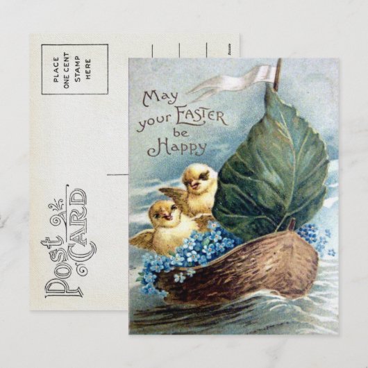 Victoriaans Pasen Feestdagenkaart (Voorkant / Achterkant)